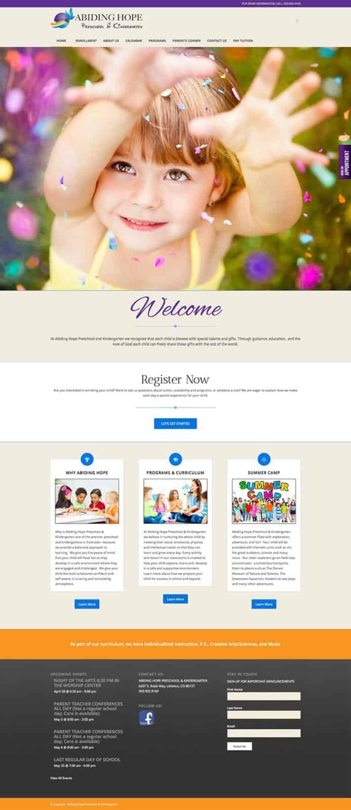 WOW Factor Digital Marketing Agency - Abiding Hope Preschool Website